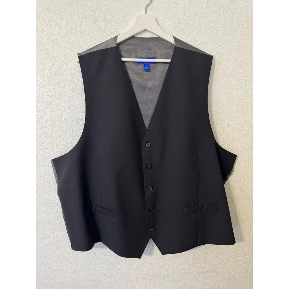 EGARA Men's‎ Black Wool Vest Size 4X Adjustable Back Formal Dress